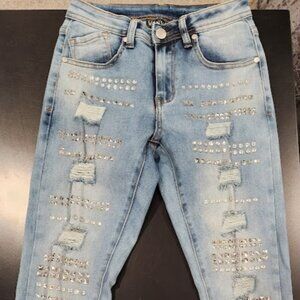 Venus Studded Distressed Skinny Jeans - Size 2 | Bold & Edgy